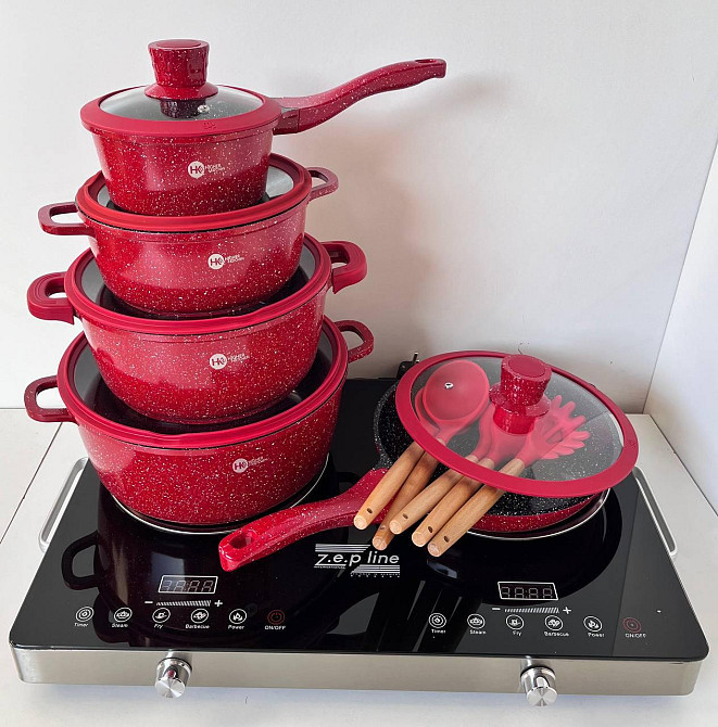 НК-316 Посуда набор круглих кастрюль (17 предметов) + силикон принадлежности Higher Kitchen (4) Одесса - изображение 7