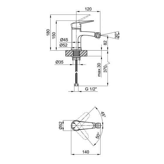 Змішувач для біде Lidz (CRM) 14 34 001AF, хром Київ