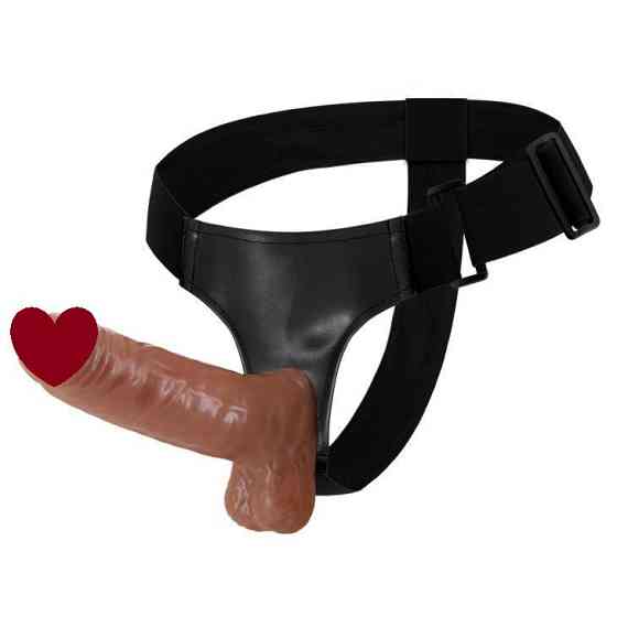 Страпон с вибро BAILE- Ultra Passionate Harness Realdeal Penis 6.2'' Brown Sex Aura Киев