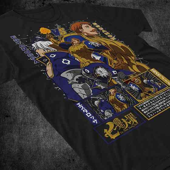 Футболка для мальчика аниме Есканор Севен Деадлй Синс оверсайз (рост от 165 до 180 ) Черний AnimeJ0967m Днепр