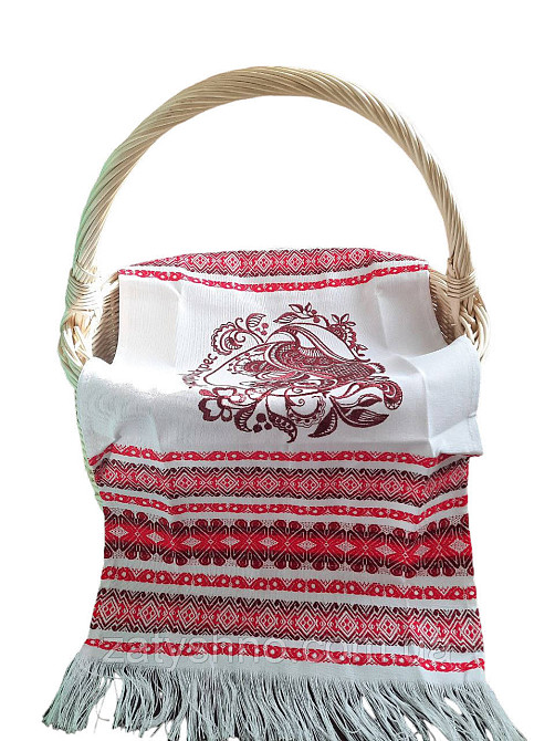 Рушник великодні вишитий червоний Київ - фото 1