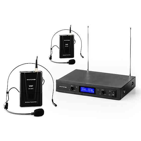 VHF-400 Duo2 2-канальний комплект бездротових мікрофонів VHF 1 приймач + 2 гарнітури 2 мікрофони гарнітури Рівне