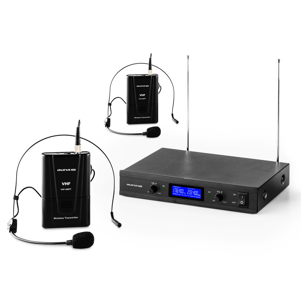 VHF-400 Duo2 2-канальный комплект беспроводных микрофонов VHF 1 приемник + 2 гарнитуры 2 микрофона гарнитуры Ровно - изображение 5