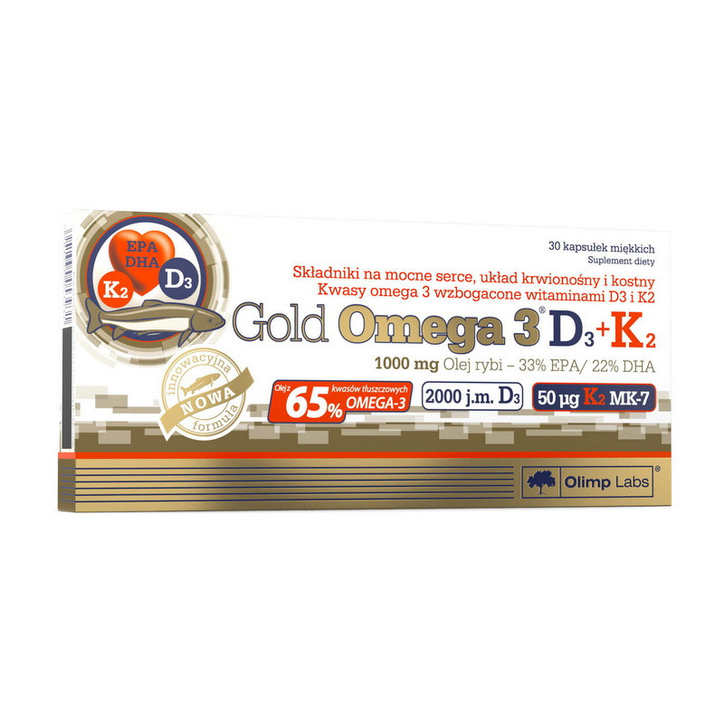 Омега-3 з вітамінами D3 і K2 Olimp Gold Omega-3 D3+K2 30 caps Луцьк - фото 1