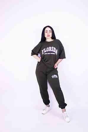 Костюм женский летний (футболка+штаны) трикотажный Хаки M-L Харьков