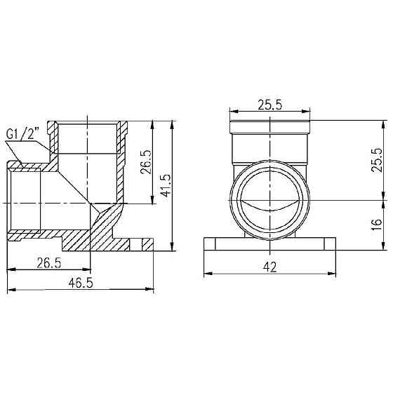 Куточок настінний Thermo Alliance Forte 1/2" ВВ SF37115 Київ
