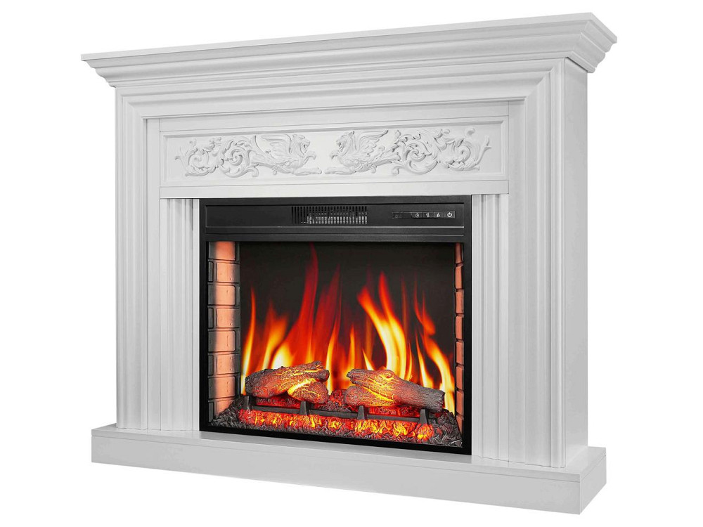 Каминокомплект ArtiFlame Monferrato AF28S белый с обогревом и звуком горения огня Львов - изображение 3