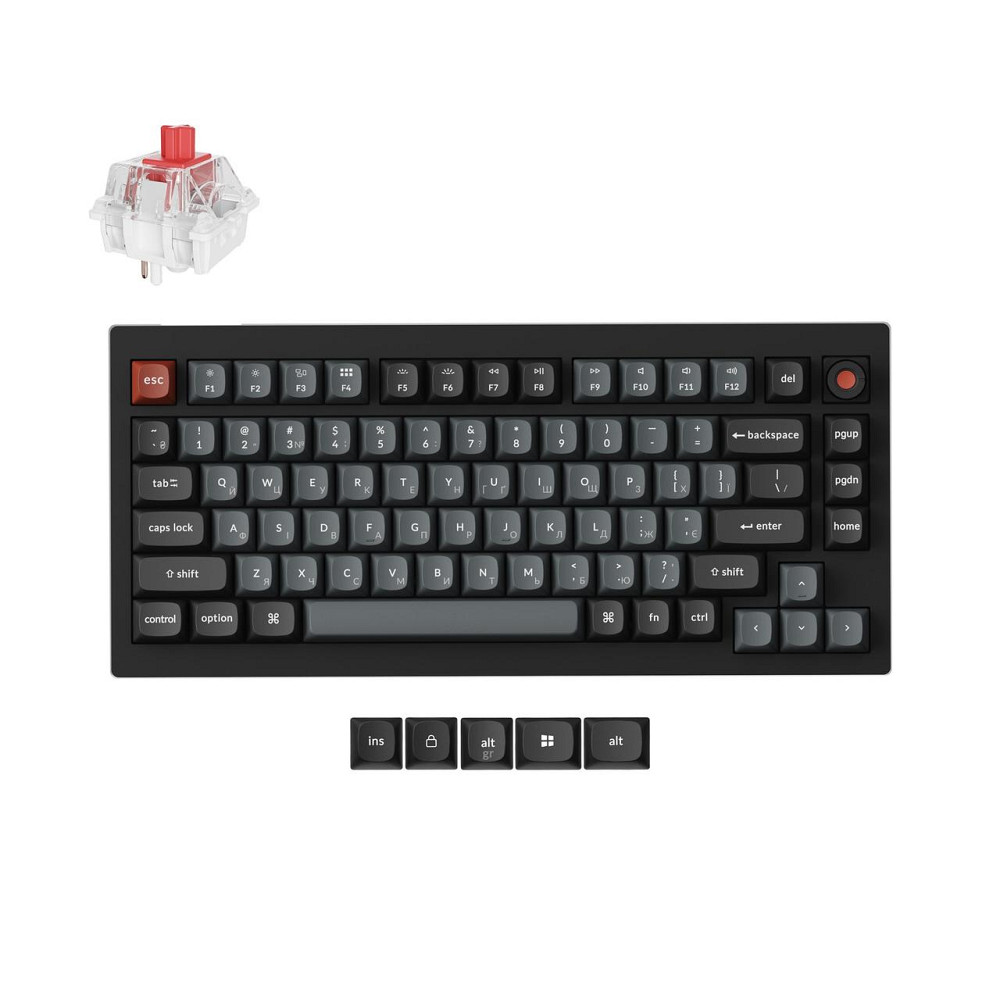 Клавіатура Keychron V1 8K Keychron Super Red Switch Black RGB (V1W-D1-UA) ( 21752 ) Харьков - изображение 3