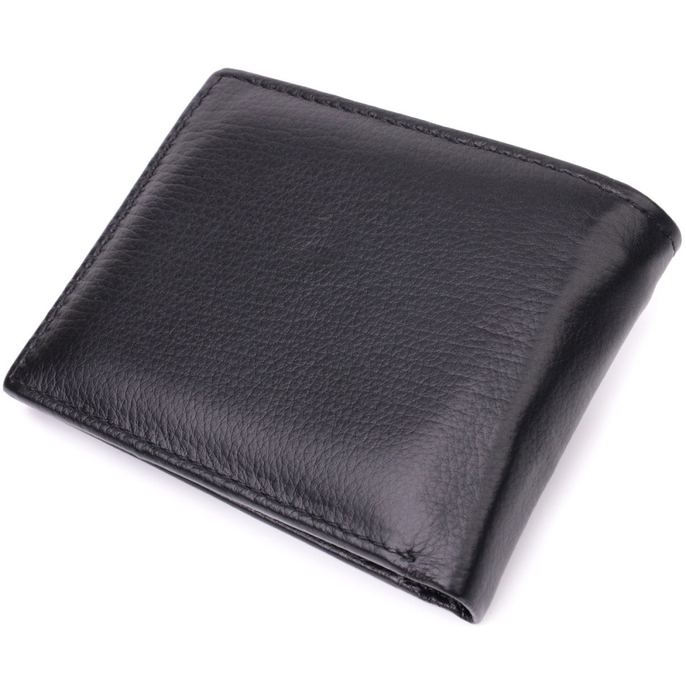 Чоловічий гаманець-затиск з натуральної шкіри Чорний (ST Leather) Київ - фото 6