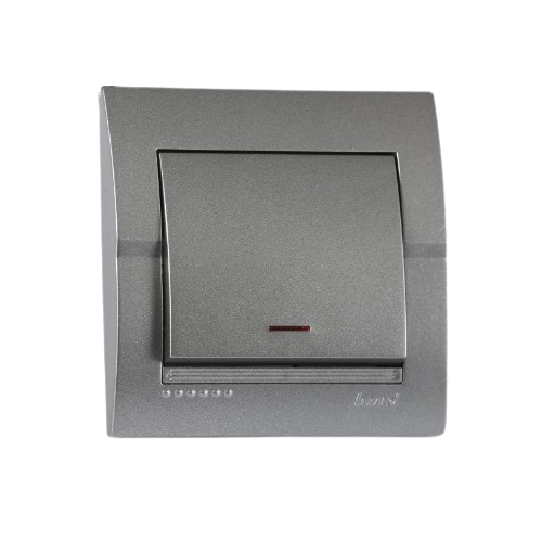 DERIY темно-серый металлик Выключатель внутренний с подсветкой Лезвий Житомир