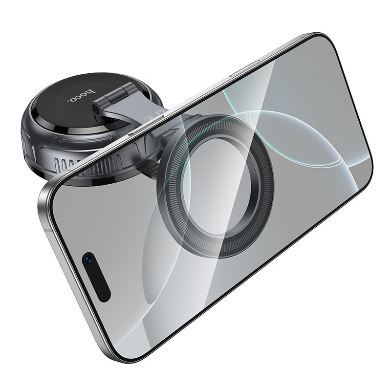 Автотримач для телефона HOCO H92 High vacuum suction cup magnetic holder(universal) Black Metal Gray Одеса - фото 3