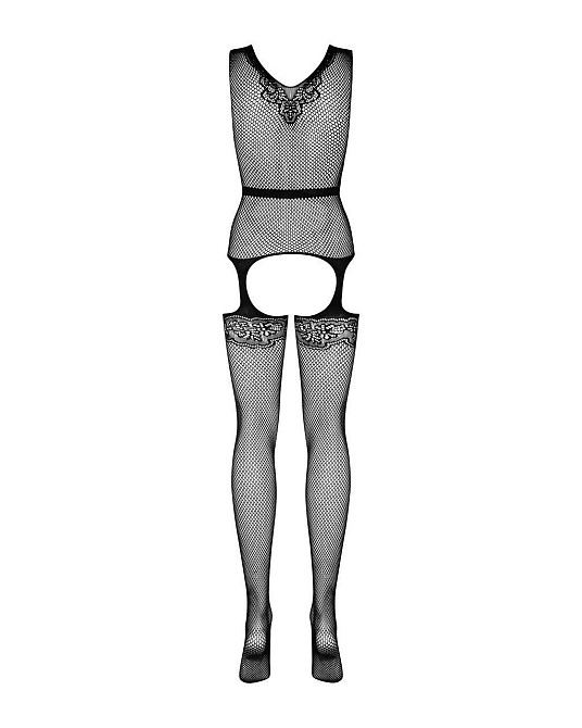 (SALE) Бодистокинг Obsessive Bodystocking F217 S/M/L, элегантный силуэтный рисунок, имитация чулок Sex Aura Киев - изображение 7