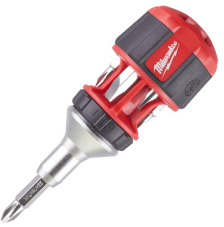 Викрутка з тріскачкою коротка універсальна MILWAUKEE, 8 в 1 (комплект) Одеса