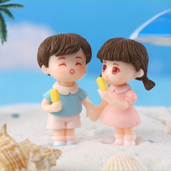 Фігурки Хлопчик і Дівчинка з морозивом для флораріуму, вазону, кашпо, мікроландшафту, пісочних столів Одеса