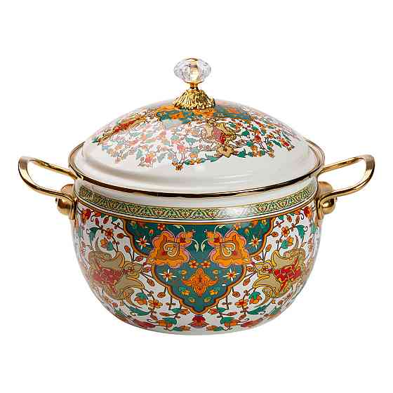 Эмалированная кастрюля объемом 5 литров для газовых и электрических плит HP-2-116 Киев