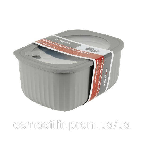 Набор контейнеров для хранения Axentia серые 4 шт Пластик с вентиляционным отверстием (135983) Киев - изображение 2