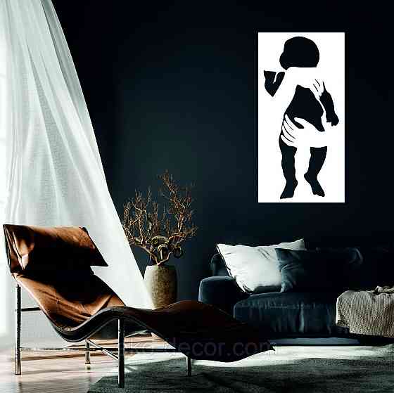 Декоративное настенное Панно «Дитя», Декор на стену 50*25 см, Белый Киев