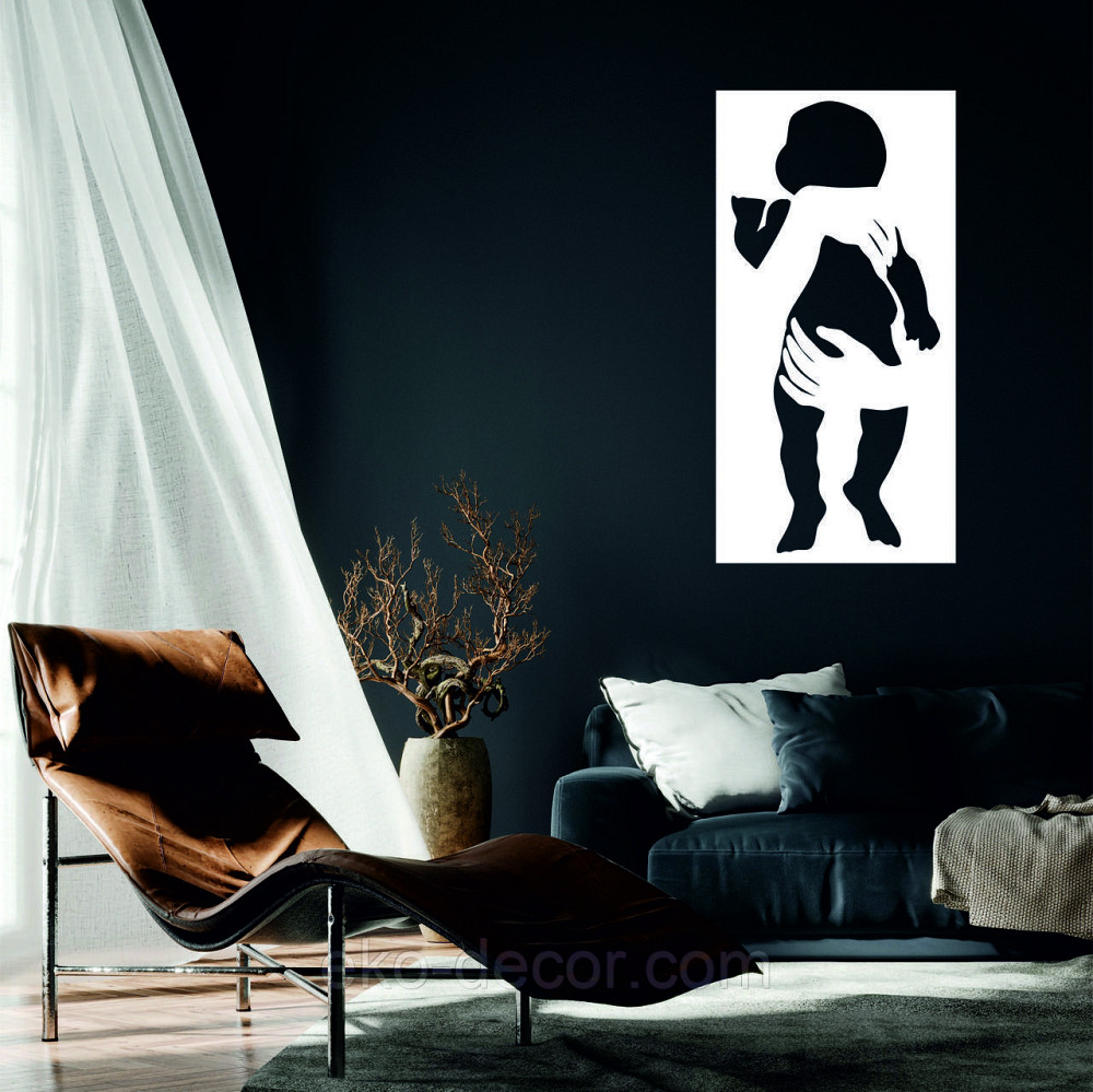 Декоративное настенное Панно «Дитя», Декор на стену 50*25 см, Белый Киев - изображение 1