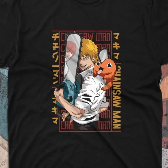 Футболка для подростка мальчика с принтом Человек Бензопила Денджи і Почіта Размер 160 Anime10468 Днепр