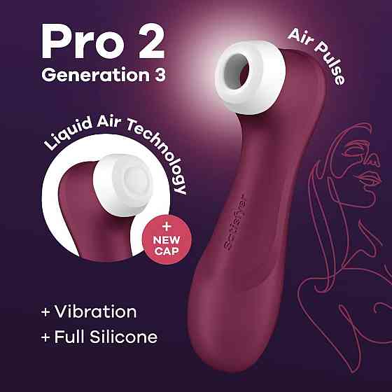 Вакуумний кліторальний стимулятор Satisfyer Pro 2 Generation 3 with Liquid Air Wine Red Sex Aura Київ