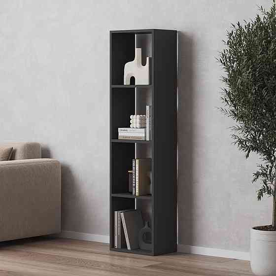 Стеллаж VAYS M-53 Антрацит, книжная полка на 4 ячейки, ЛДСП, 37×29×143 см - для дома, офиса, детской или гостиной Львов