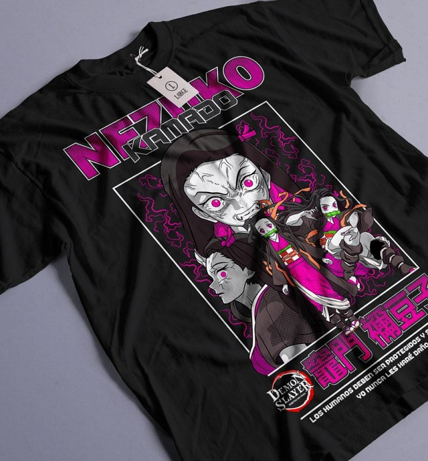 Футболка для хлопчика з аніме принтом Вбивця демонів оверсайз (зріст від 165 до 180) Чорний AnimeJ0947m Дніпро - фото 2