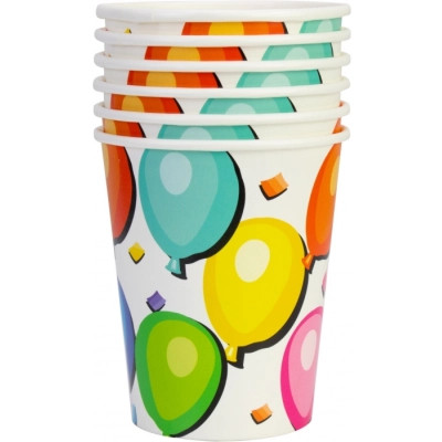 Стакани одноразові Maxi Balloons паперові 270 мл 6 шт. (MX44055) Вінниця - фото 1