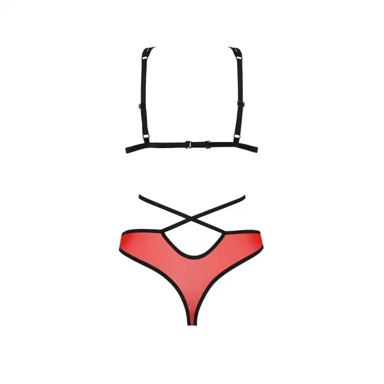 Комплект білизни Passion PEONIA SET XXL/XXXL red, бра, трусики Львов