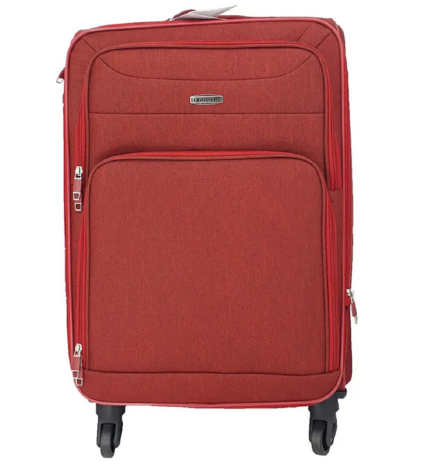 Чемодан тканевый KAIMAN 19226 средний 4 колеса бордовый Киев - изображение 2