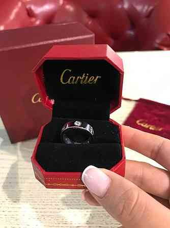 Cartier кільце LOVE з великим камінням під срібло / Cartier кільце з камінням у білому золоті Одеса