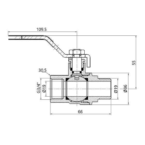 Кран кульовий Thermo Alliance Forte 3/4" ВЗ для води (ручка) SF605W20 Київ