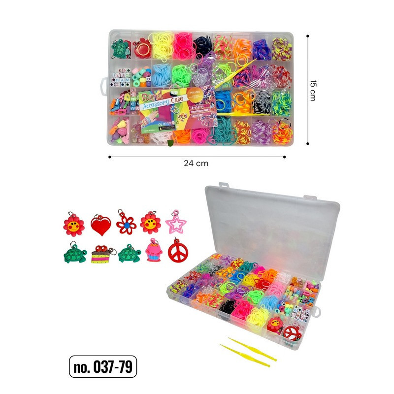Набір гумок для плетіння браслетів 037-79, 2 гачка, підвіски, намистини Вінниця - фото 2