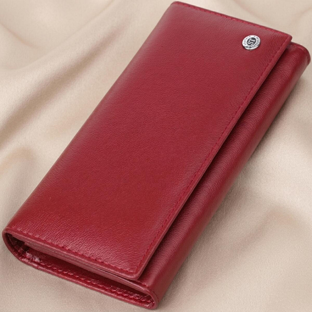Місткий жіночий гаманець із натуральної шкіри ST Leather 23089 Бордовий Київ - фото 11