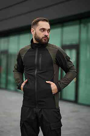 Чоловічий костюм Intruder Softshell куртка спортивна і штани карго весна осінь хакі+чорний Одеса