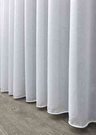 Тюль щільний льон однотонний колір білий 2033т Київ