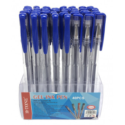 Ручка гелевая H-Tone 0,5мм, синяя, уп. 40 шт. (PEN-HT-JJ20201-BL) Винница - изображение 2