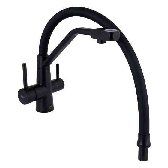 Змішувач для кухні Lidz Aria 020F3 з гнучким виливом та підключенням до фільтру LDARI020F3BLA39212 чорний Київ