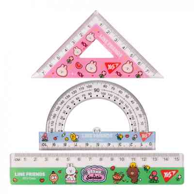 Линейка Yes набор Line friends, линейка 15 см (3 предмета) (370676) Винница