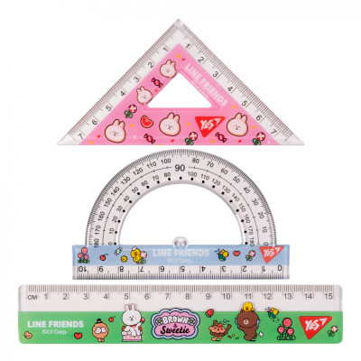 Лінійка Yes набір Line friends, лінійка 15 см (3 предмети) (370676) Вінниця - фото 2
