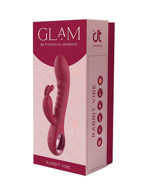 Вибратор кролик рельефный Dream Toys Glam Rabbit Vibe, красный Sex Aura Киев - изображение 7