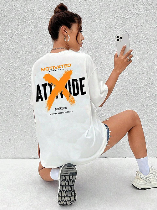 Футболка женская с принтом  42 Белая 2664082007 Днепр - изображение 1