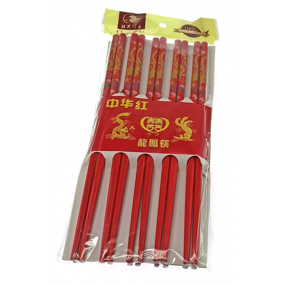 Палочки для еды красные бамбук 10 пар Киев - изображение 2
