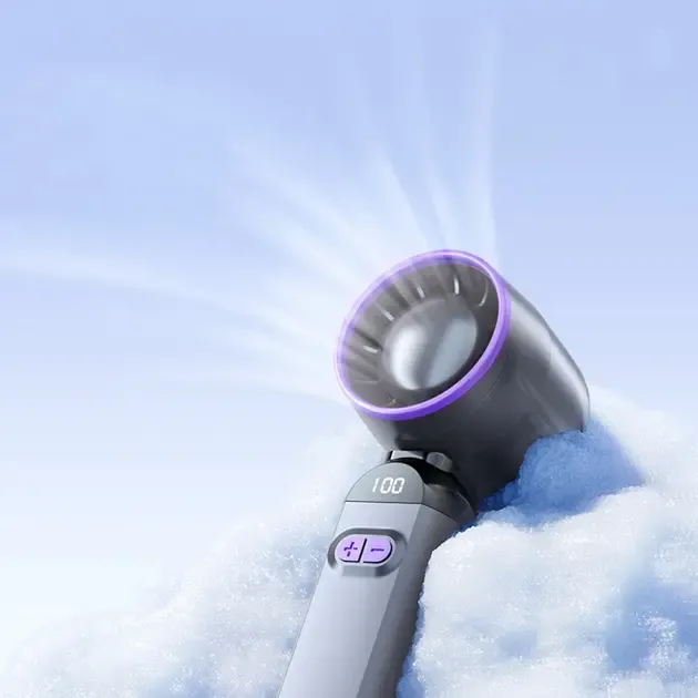 Вентилятор портативный настольный ручной Handheld fan LY-937 со встроенным аккумулятором и с цифровым дисплеем, 5 скоростей Коломия - фото 2