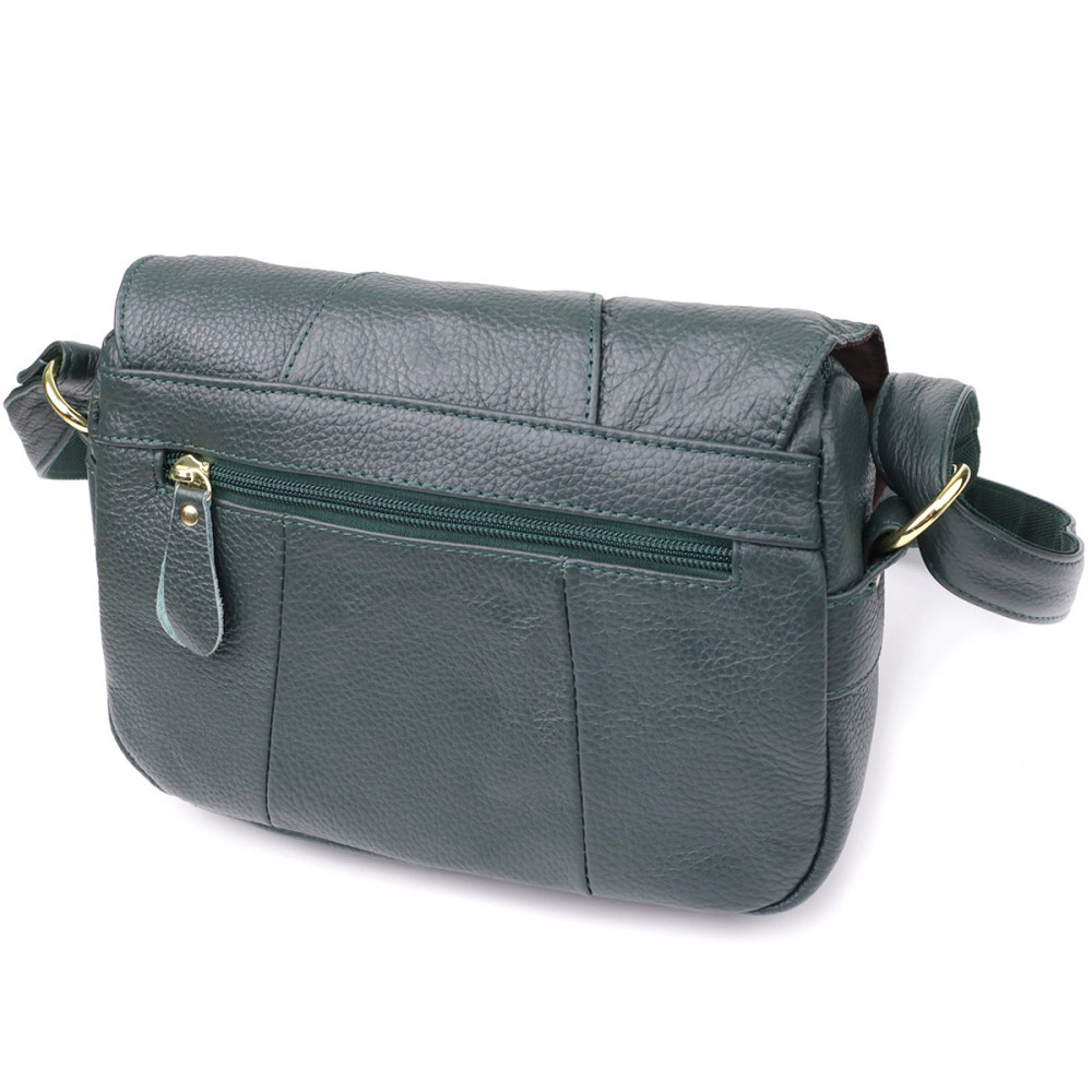 Повсякденна жіноча сумка з натуральної шкіри Vintage 22970 Зелений Київ - фото 2