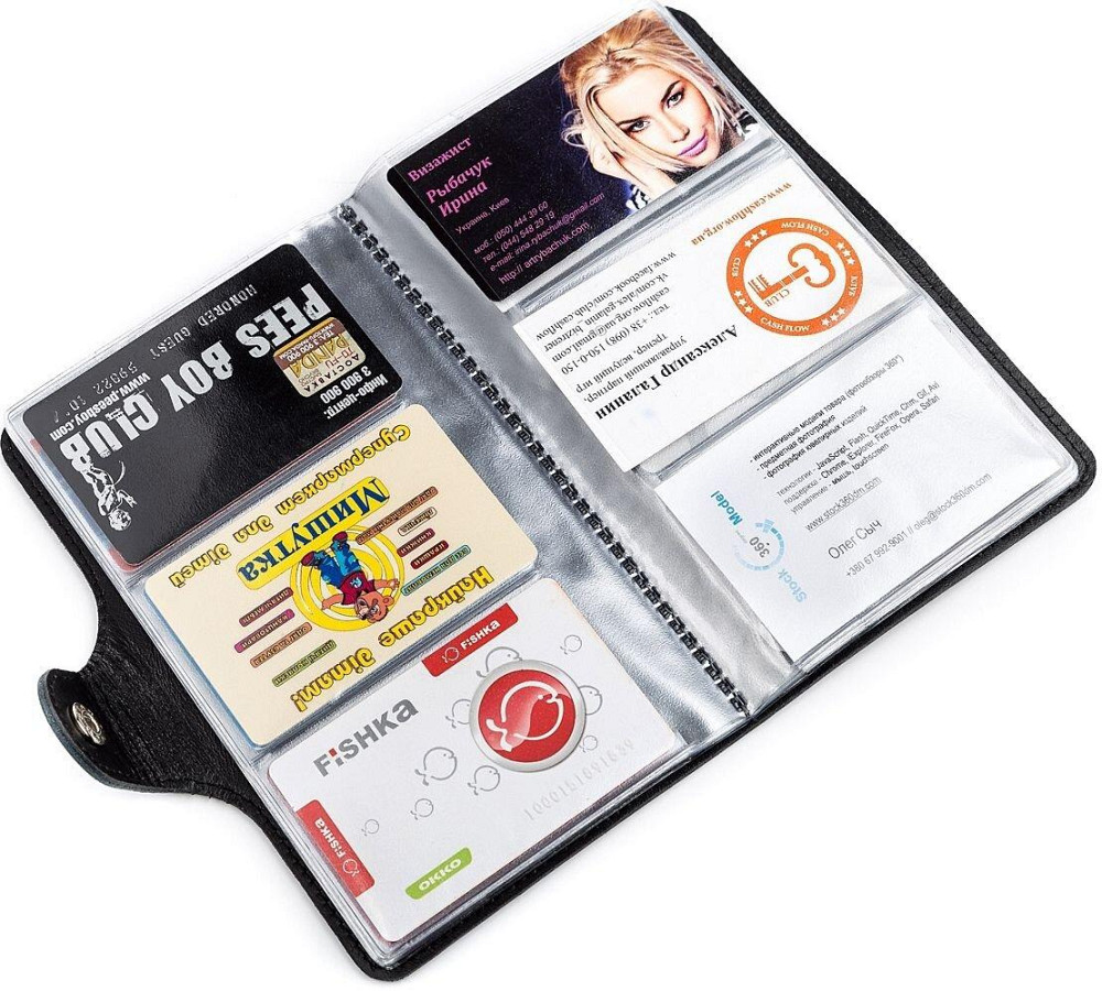 Візитниця велика Shvigel 13906 шкіряна Синя Київ - фото 6