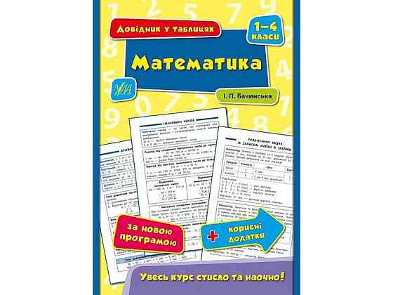 Довідник у таблицях Математика 1–4 класи арт.01794 ТМ УЛА Київ