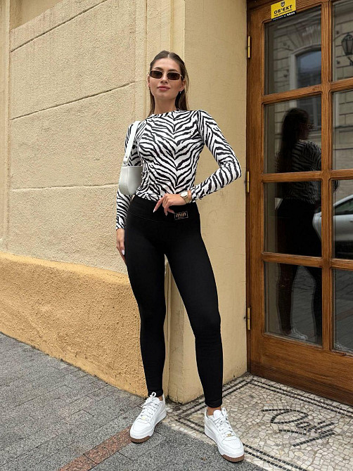 Жіночі теплі повсякденні лосини з накатом трикотаж на хутрі Чорний, 46/48 Одеса - фото 1