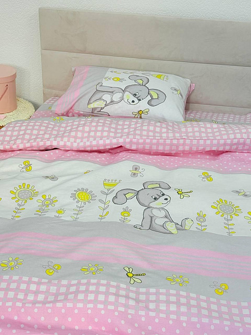 Ecotton Дитячий комплект постільної білизни Ecotton 110х140 см Рожевий Зайчик Коломия - фото 8