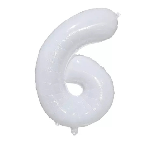 Шарик цифра 6 праздничная 32 дюйма белый Киев - изображение 1