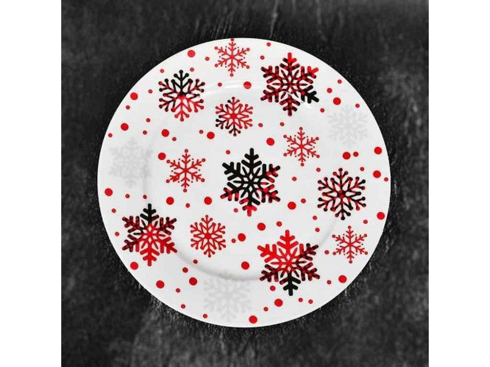 Тарілка 25.8см 10.5 4шт/уп Christmas snowflake HEN21143 ТМ STENSON Solmir Київ - фото 1